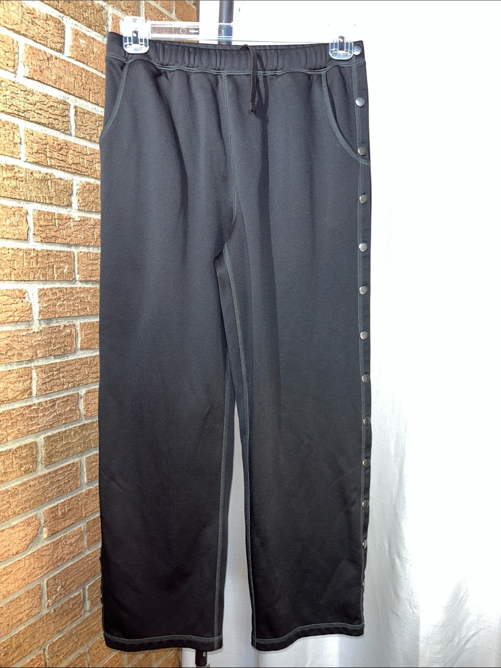 Renova Medical Wear Black Full Snap Side adaptive wear Pants Medium